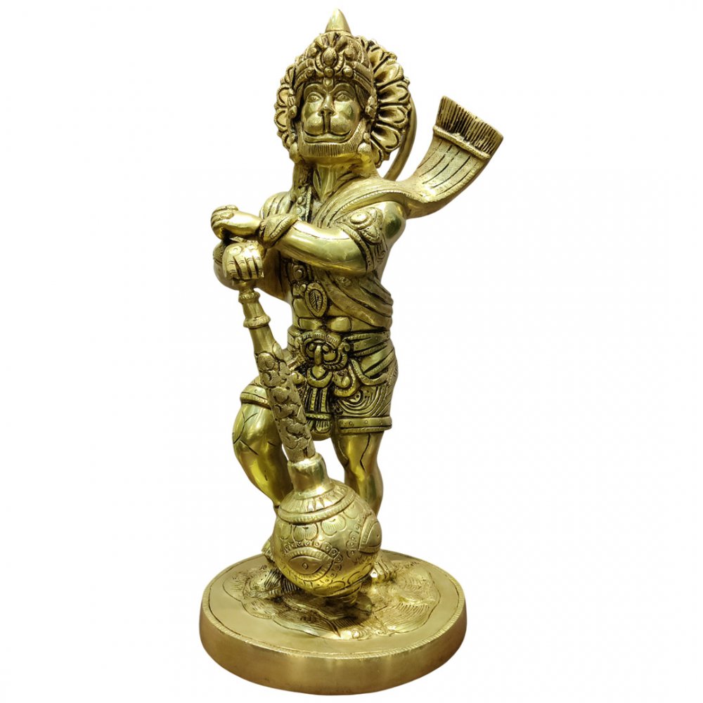 Powerful Brass Hanuman Statue with Gada