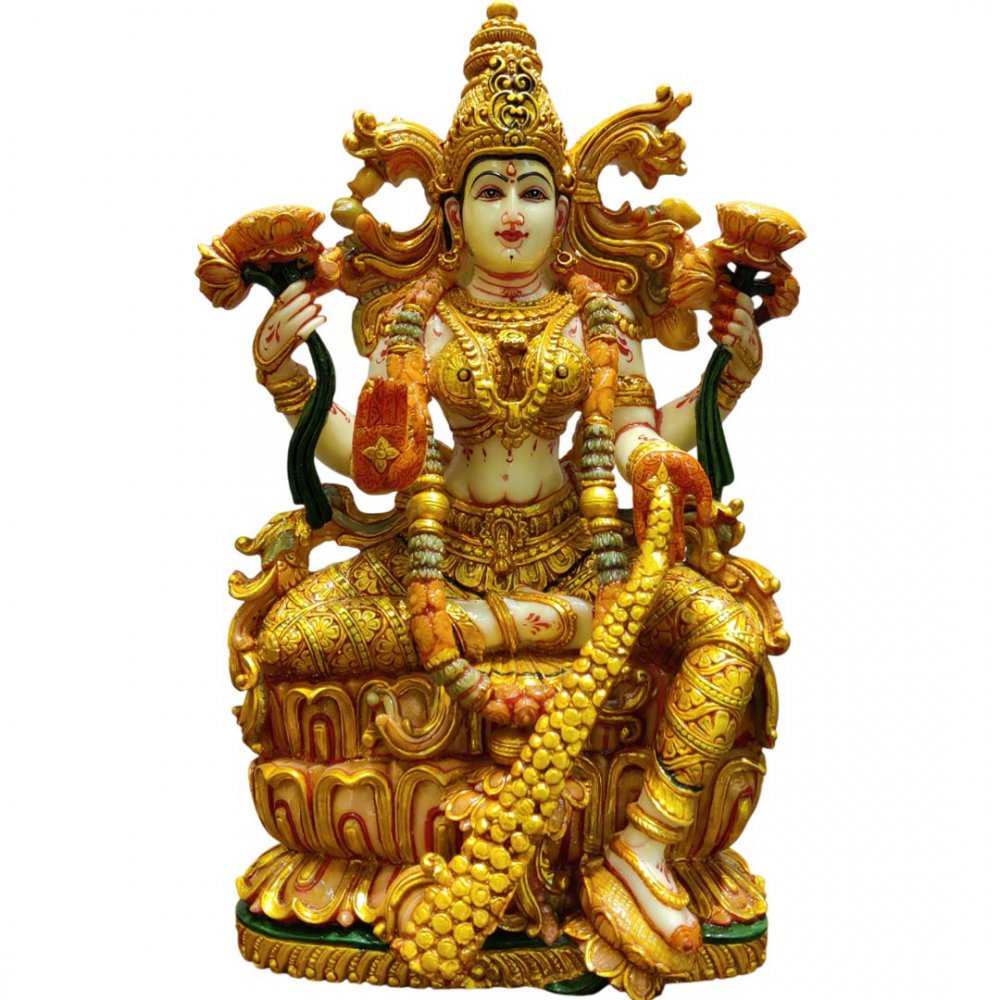 Radiant Lakshmi Devi Statue Goddess of Wealth and Prosperity