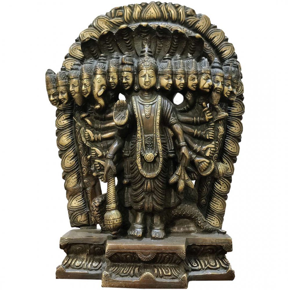 Magnificent Brass Vishwarupa Vishnu Statue