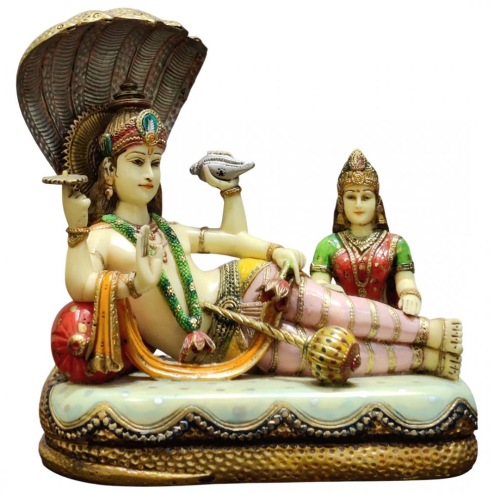 Divine Lakshmi Narayana Resting on Sheshnag
