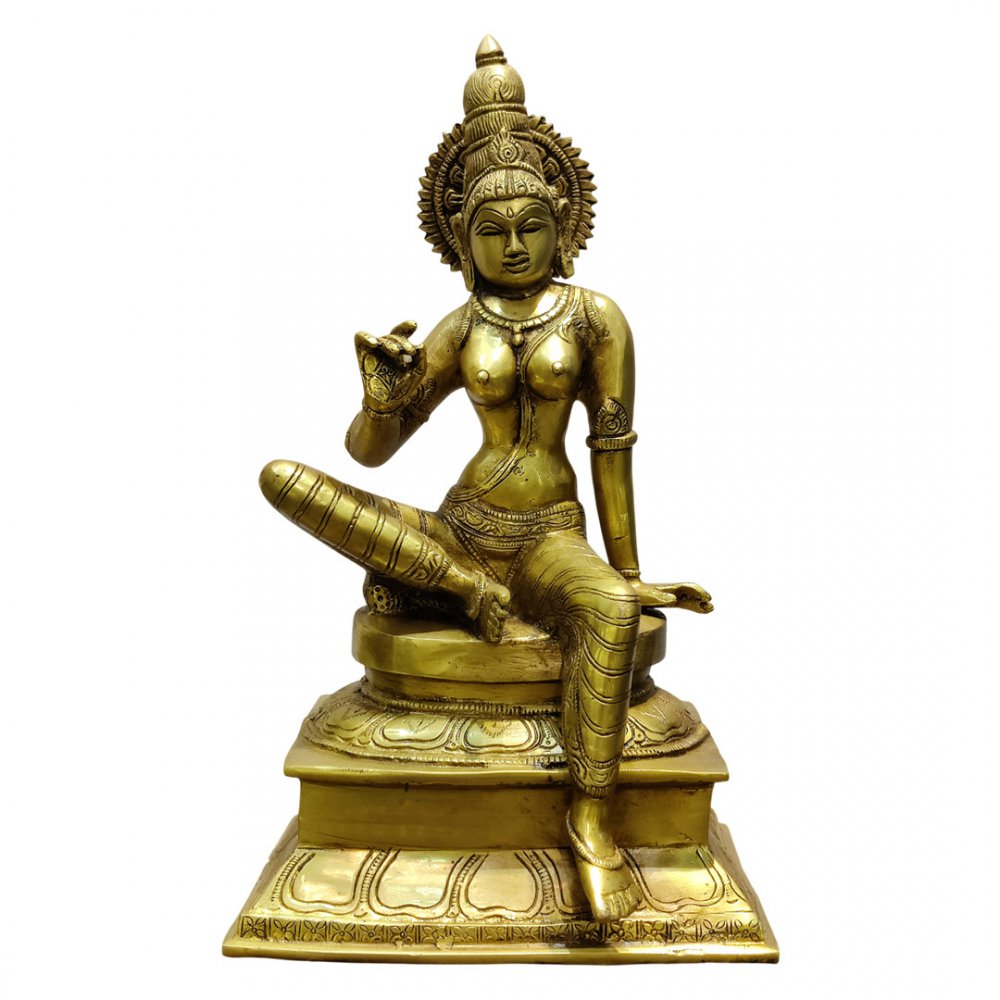 Graceful Brass Goddess Parvati Statue