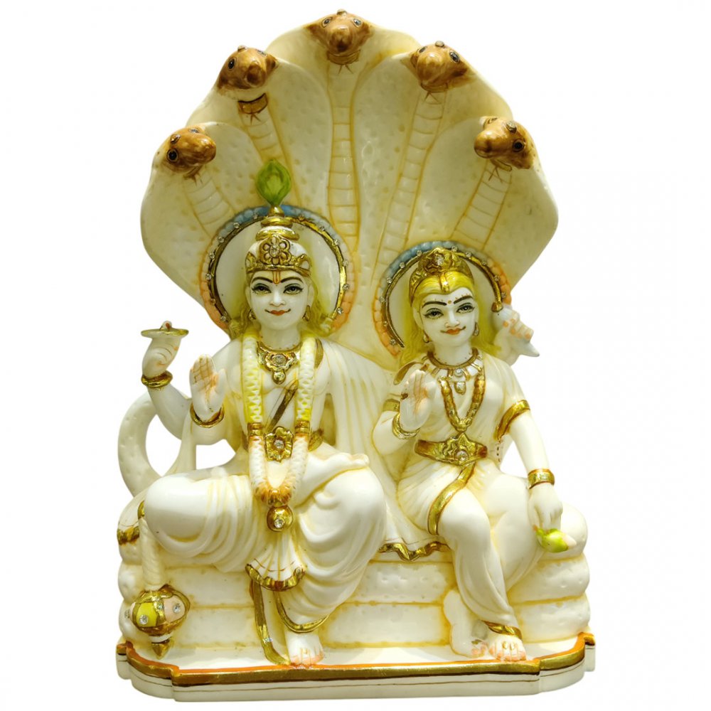 Elegant Lakshmi Narayana on Sheshnag Throne