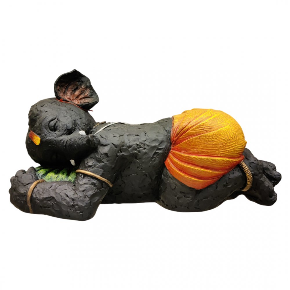 Resting Clay Baby Ganesha with Modak