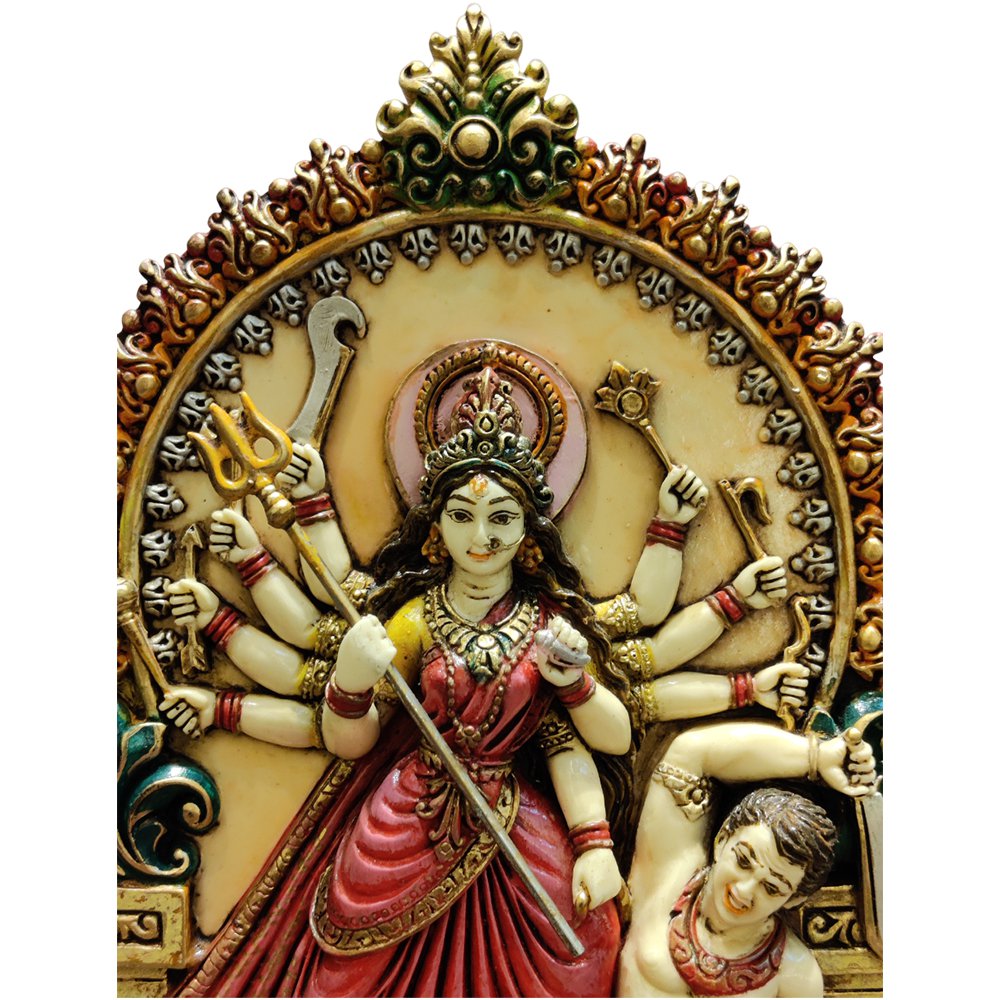 Shakti Roop of Durga Warrior Goddess with Lion Statue