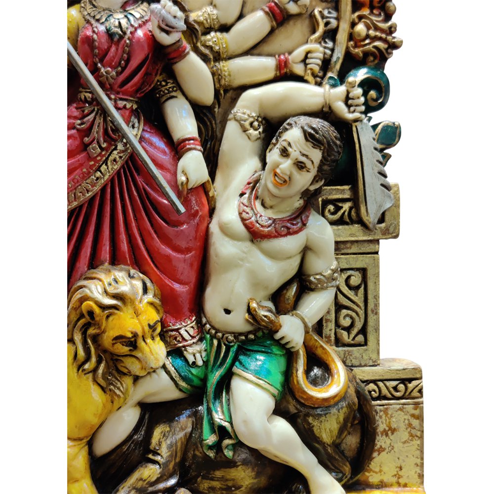 Shakti Roop of Durga Warrior Goddess with Lion Statue