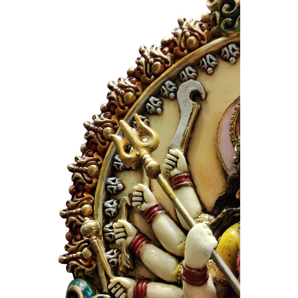 Shakti Roop of Durga Warrior Goddess with Lion Statue