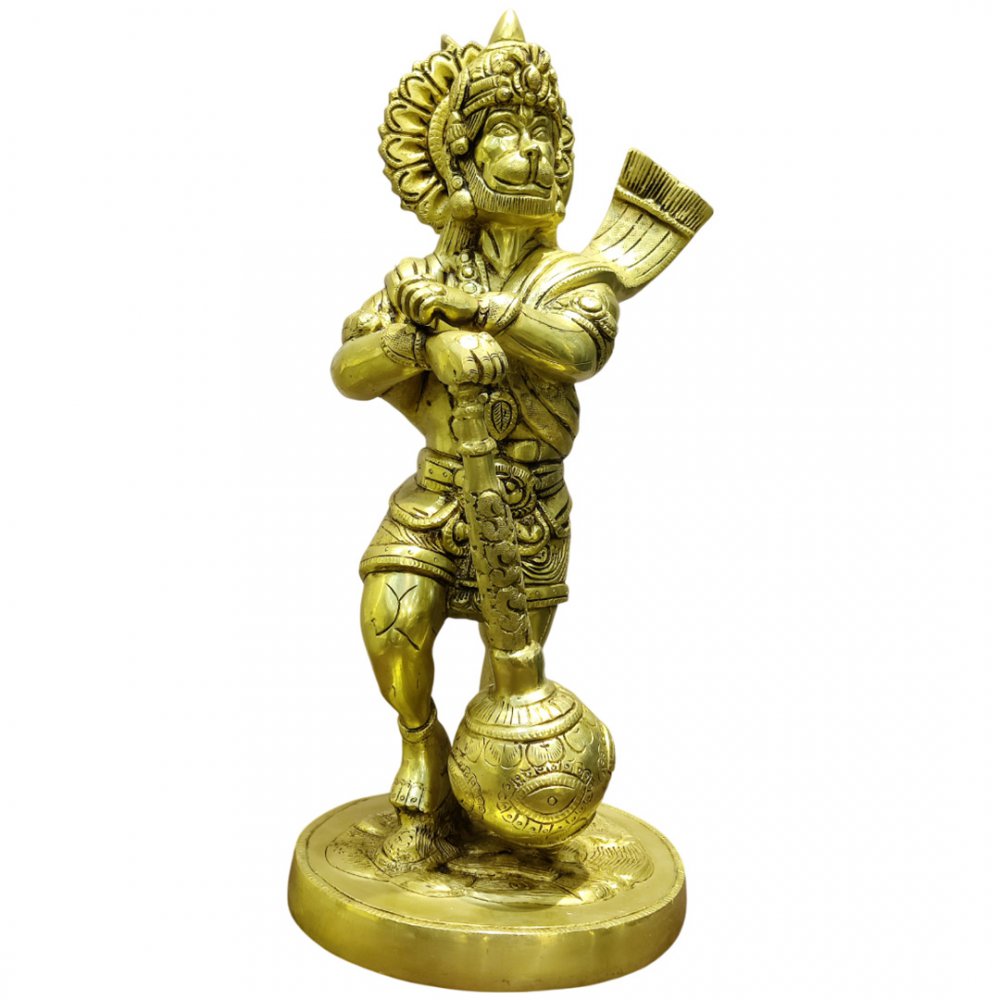 Powerful Brass Hanuman Statue with Gada