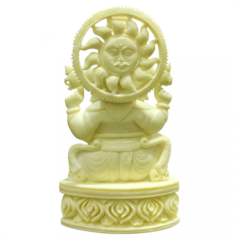 Serene White Marble Ganesha Statue on Lotus Base
