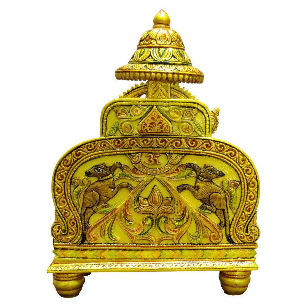 Blessing Ganesha Statue Under Ornate Canopy