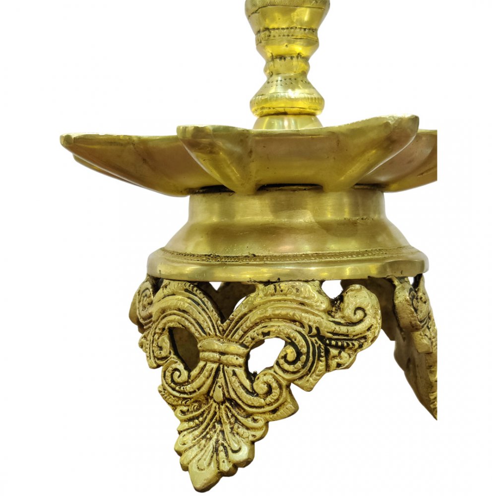 Elegant Brass Peacock Multi Wick Diya