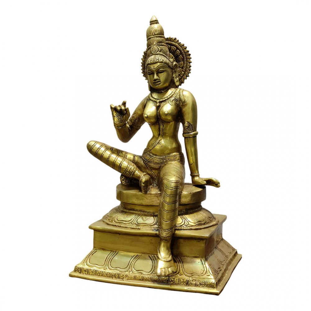 Graceful Brass Goddess Parvati Statue