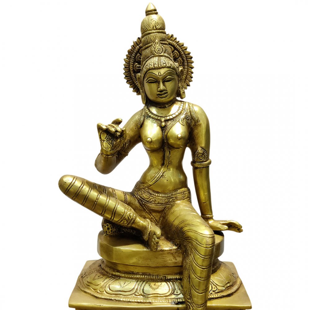 Graceful Brass Goddess Parvati Statue