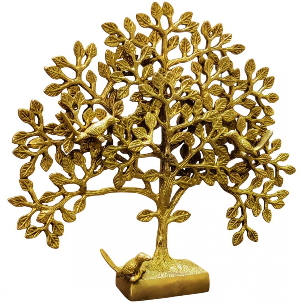 Ornate Brass Kalpavriksha Tree with Birds