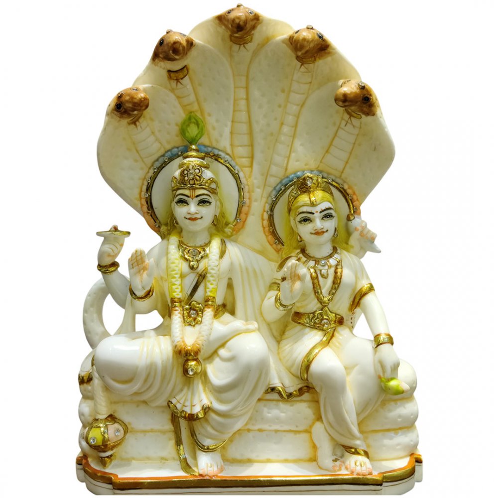 Elegant Lakshmi Narayana on Sheshnag Throne