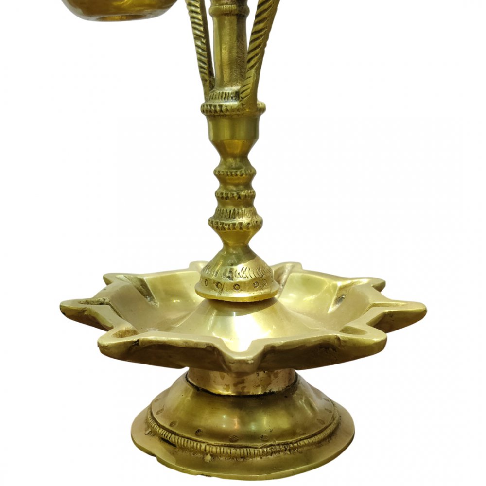 Brass Parrot Hanging Diya with Intricate Design Traditional Oil Lamp