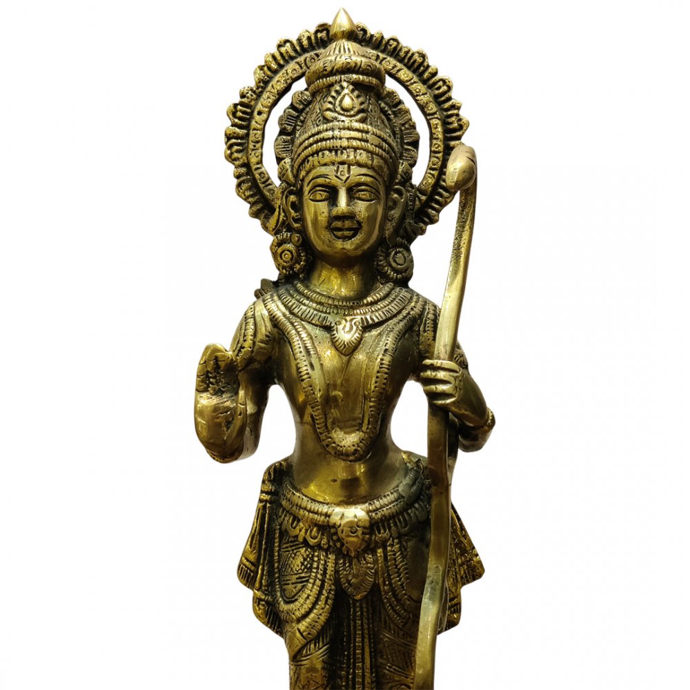 Brass Lord Rama Idol Traditional Standing Ram Statue for Pooja & Decor