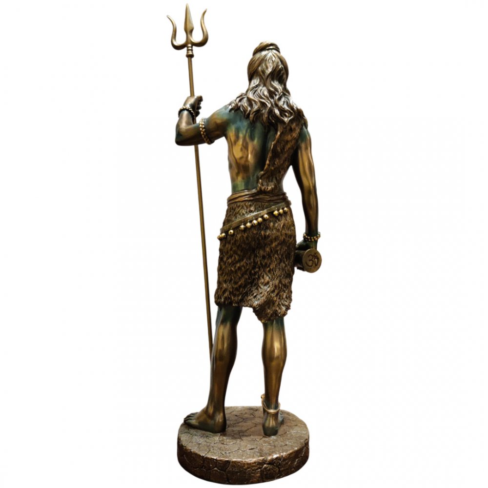 Elegant Lord Shiva Brass Statue Trishul Holding Mahadev Idol for Home & Temple